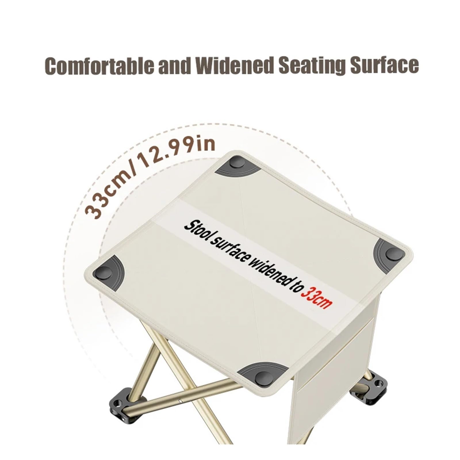 Tabouret de Camping Pliable Portable pour pêche, randonnée, Plage(with Side Pocket)