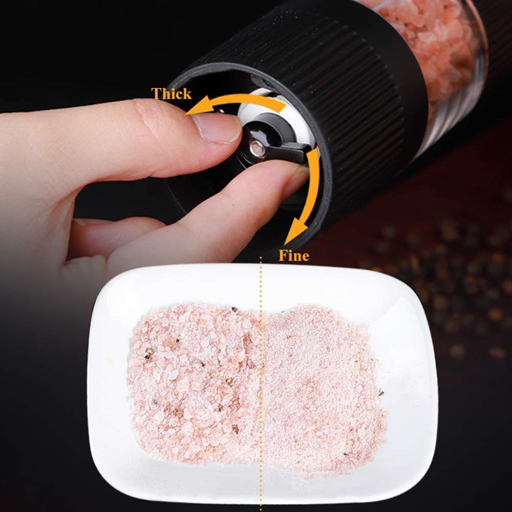 Młynek do soli, młynek do pieprzu, elektryczny zestaw młynków do soli i pieprzu Obsługiwany zbiornik na sól i pieprz Młynki do pieprzu Obsługa jednym dotknięciem Stylowy wygląd Regulowana grubość za p