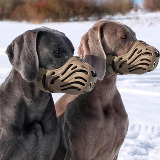 Foto 5 de 7 de XFSRG Bozal Perro Pequeño y Mediano Antiladridos Diseño Moderno Ajustable y Cómodo para Mascotas (S)