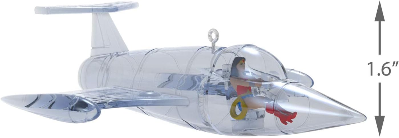 Hallmark Keepsake Christmas Ornament 2019 Year Dated DC Comics Wonder Woman Invisible Jet,