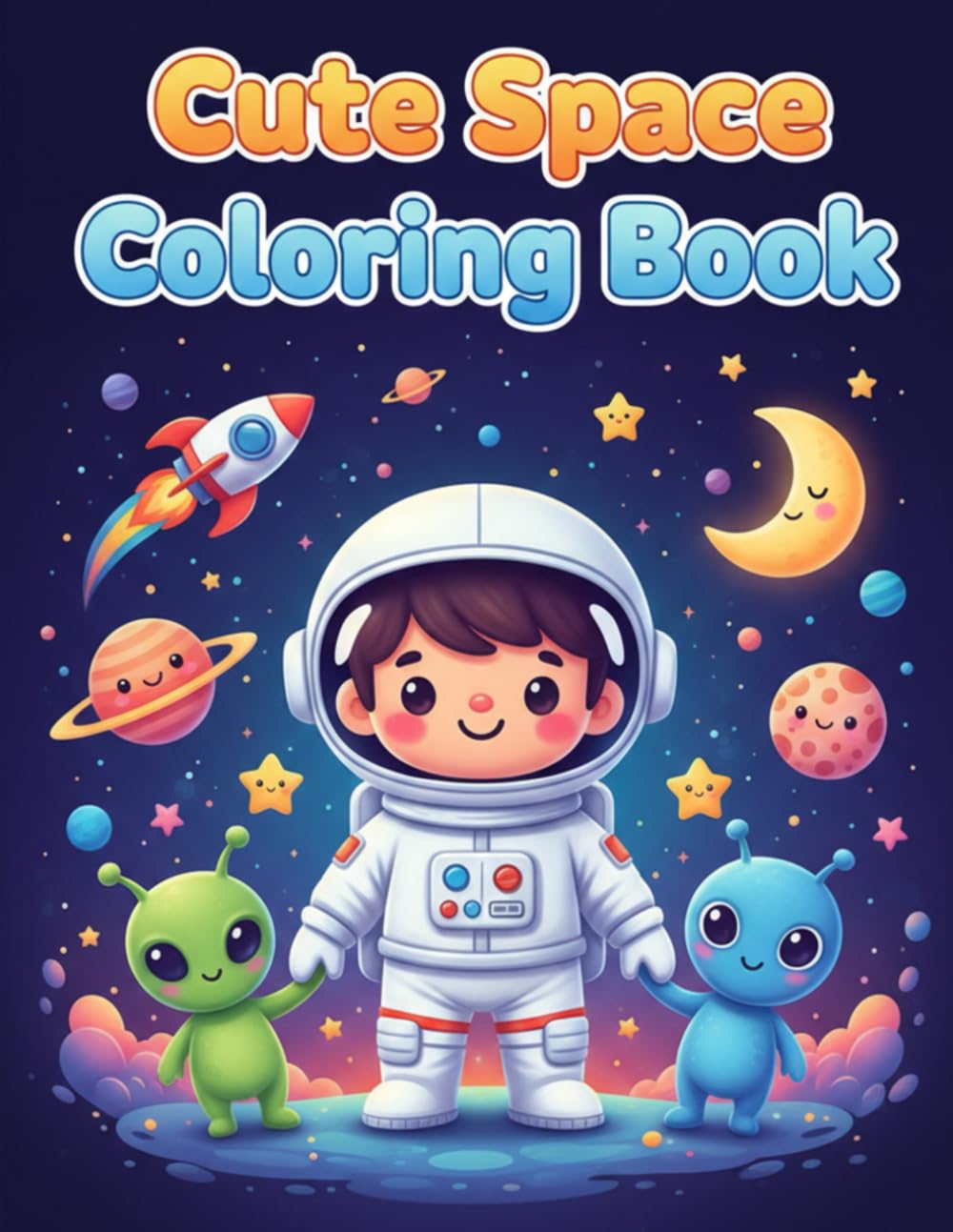 Cute Space Coloring Book for Kids: Adorable Astronauts, Rockets, Planets & Galaxy Adventures for Kids Ages 3–8 (Cute Animals Coloring Books for Kids)