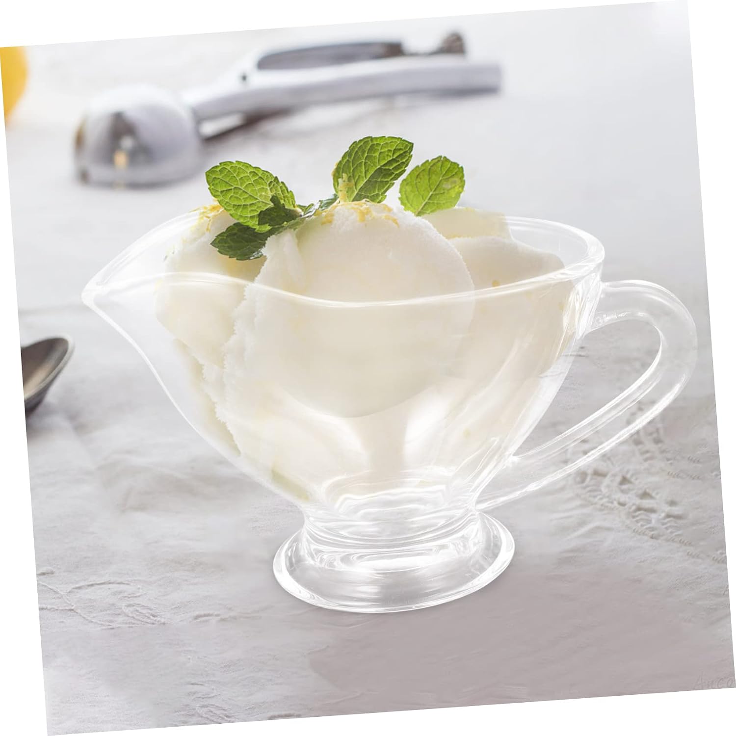 Ciieeo Glass Sauce Cup Coffee Milk Gravy Boat Insulated Gravy Boat Lid for Kitchen