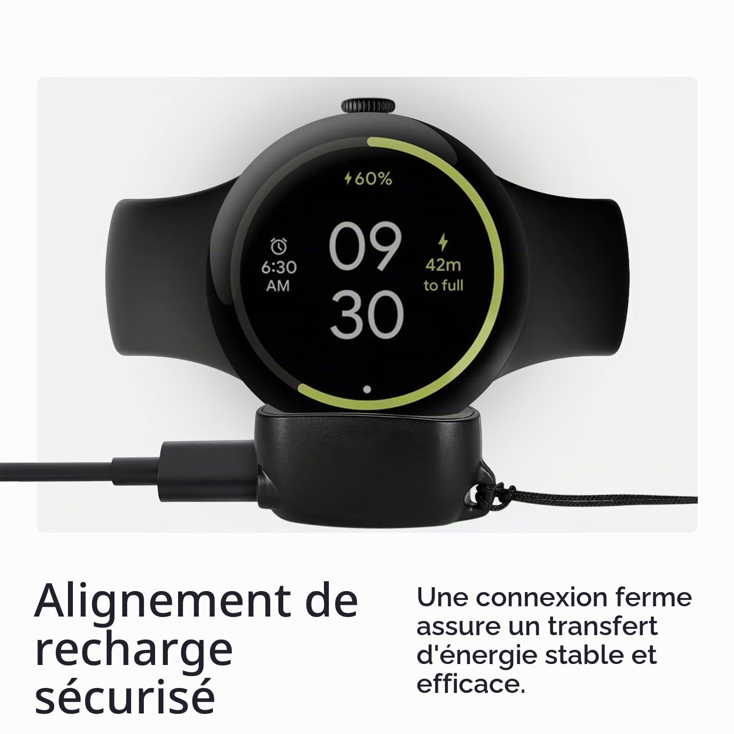 Wasserstein Chargeur on-The-Go Compatible avec Google Pixel Watch 4 (41 mm et 45 mm) – Station de Charge Portable – Fabriqué pour Google – Non Compatible avec Pixel Watch, 2 et 3