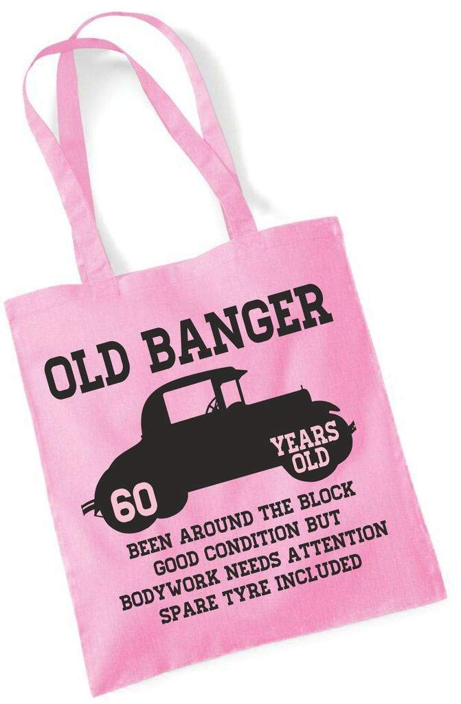 60th Birthday Gift Present Tote Shopping Cotton Bag For Life Old Banger style 1