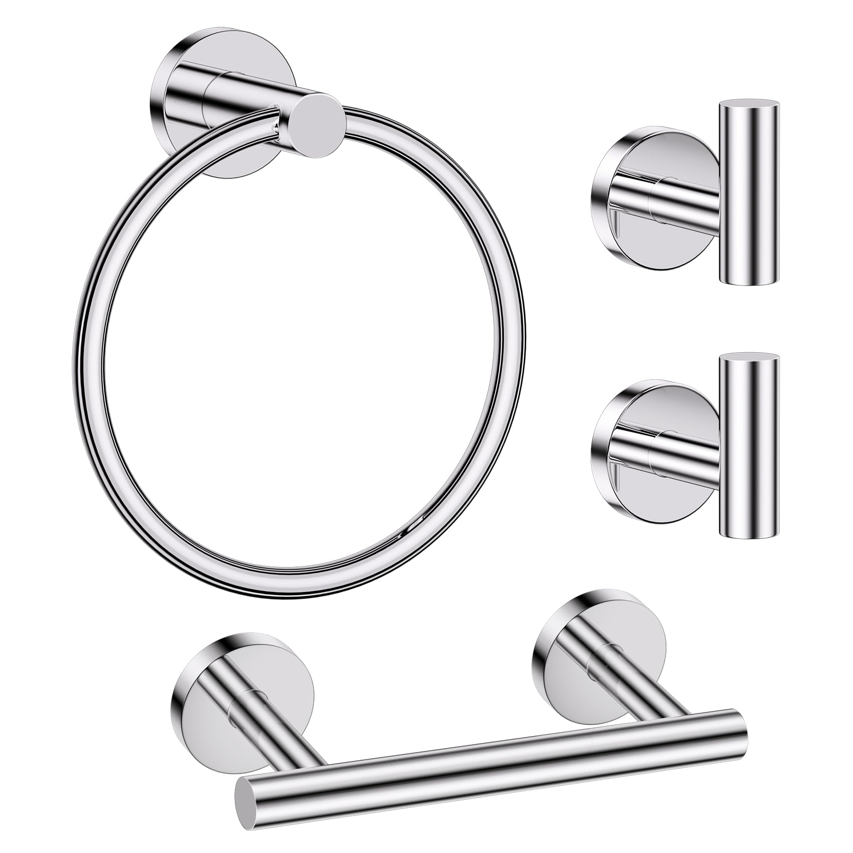 Brushed Gold Bathroom Hardware Set - Toilet Paper Holder & More -8