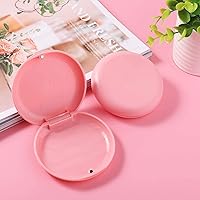 Vista 6 de Paquete de 2 estuches de retención, estuche de retención de ortodoncia sólido (rosa)