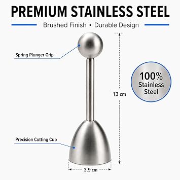 Egg Topper for Boiled Eggs, 304 Stainless Steel Boiled Egg Cutter & Opener