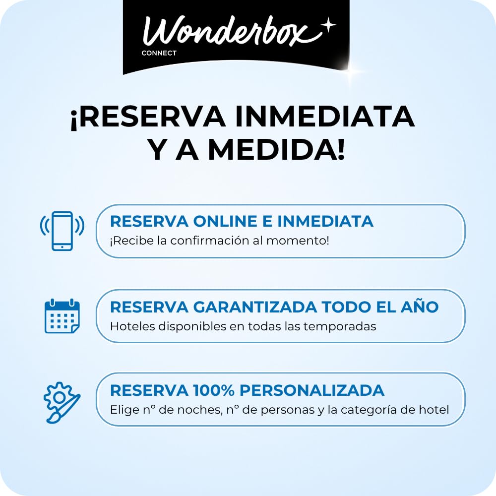 WONDERBOX – Cofre Regalo Estancia gastronómica - 1 Noche en pensión Completa para 2 Personas - Escapada para Parejas - Regalar experiencias - Hoteles en España con Comida y Cena Incluidas