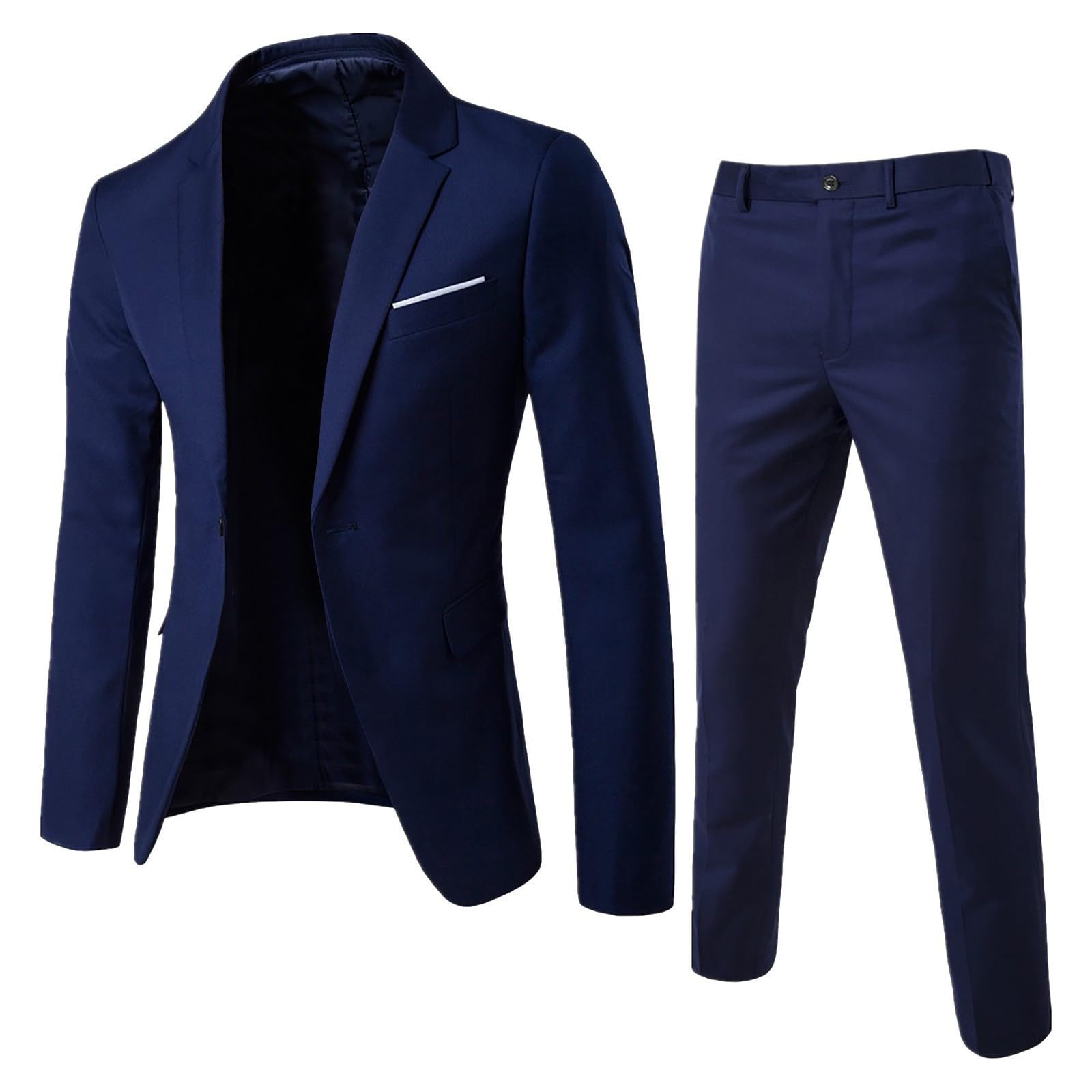 Costume de mariage 2 pièces Coupe ajustée Couleur unie élégant pour homme