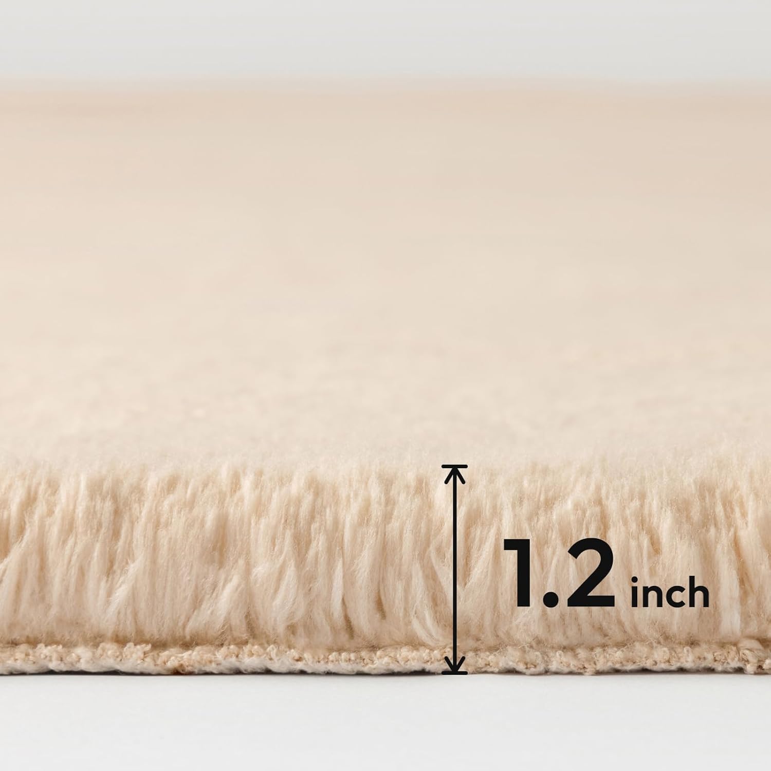ashler faux fur rug, ultra soft faux rabbit fur, beige area rugs, 6 x 9 feet rectangle, machine washable nursery decor throw rugs for bedroom, kids room, living room 6 x 9 ft beige
