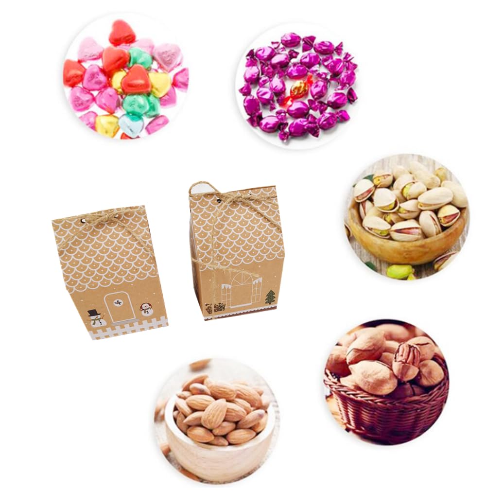24 Scatoline Regalo Natalizie In Cartone - Piccole Scatole Per Cioccolatini, Caramelle E Bomboniere (14x9,5 Cm)