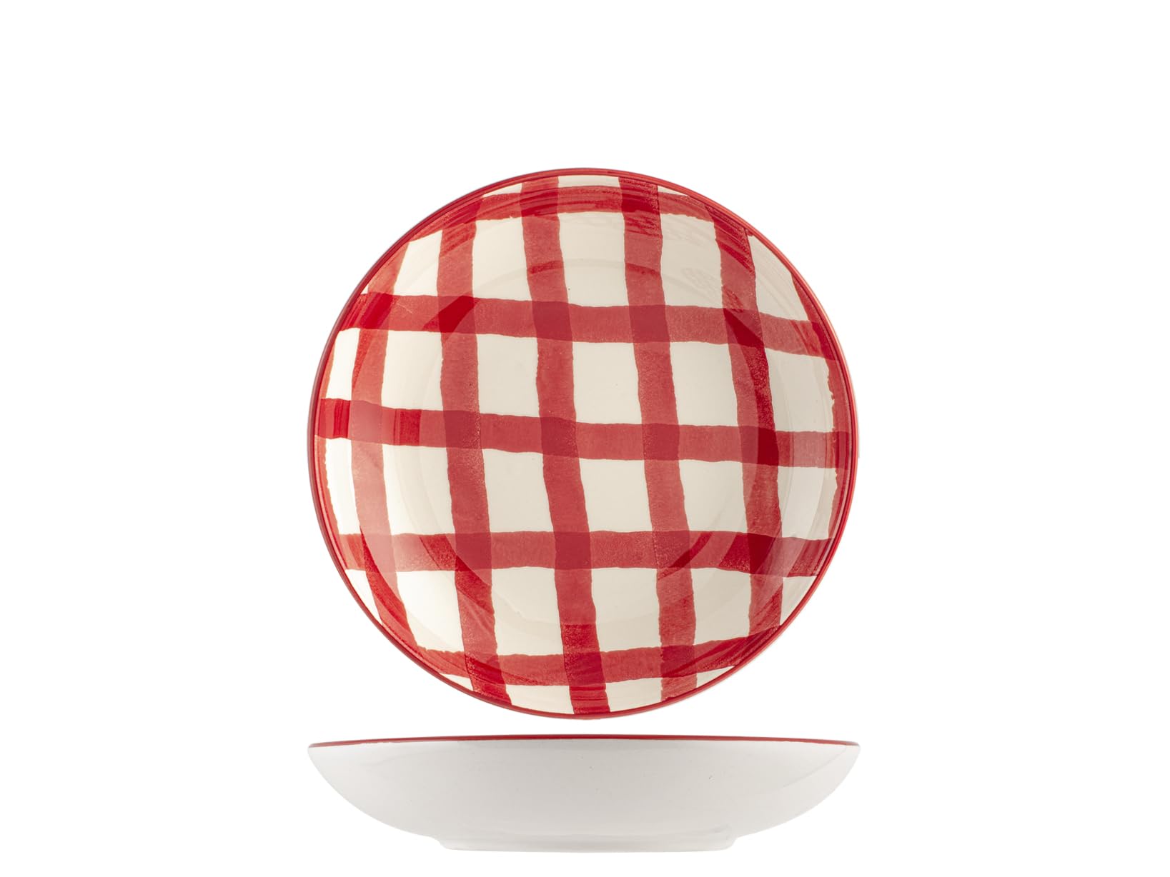 H&H Lot de 6 assiettes creuses de Noël check 20 cm