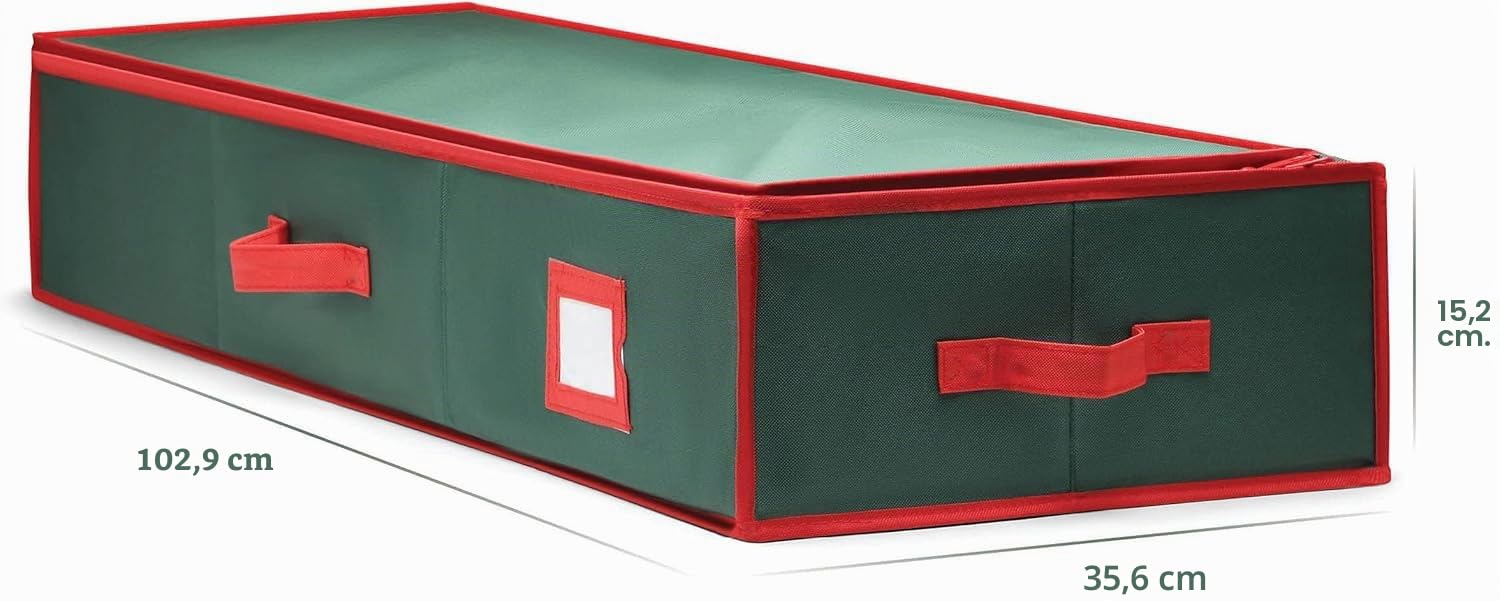 Organizer per carta da regalo di alta qualità, con utili tasche per accessori natalizi, può contenere fino a 24 rotoli, scatola portaoggetti di grande capacità, 1 pezzo (confezione da 1)