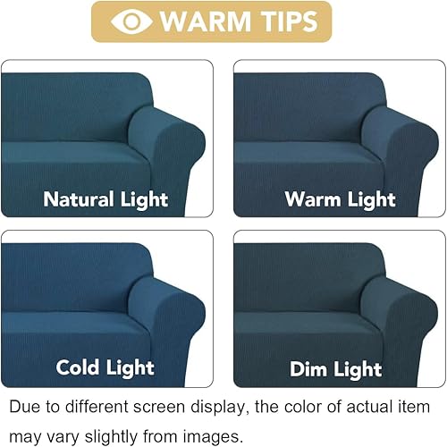 Miniatura 72 de H.VERSAILTEX Fundas elásticas para sofá de 1 pieza, fundas para sofás y sofás de 3 plazas, con tela de jacquard gruesa a cuadros con parte inferior