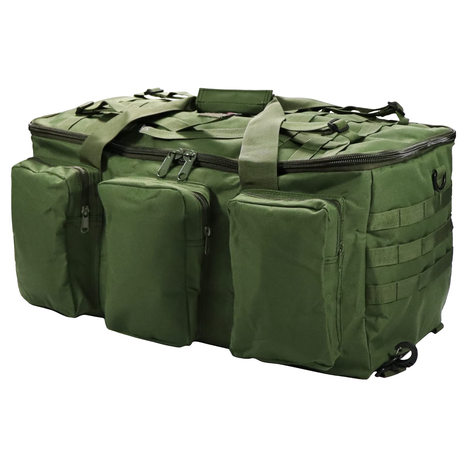 W WINTMING Sparklekle Military Duffel Bag 50L Gym Bag for Men Convertible Weekend Backpack for Sports Travel Camping, Army-Green, 20'' x 12'' x 12'',