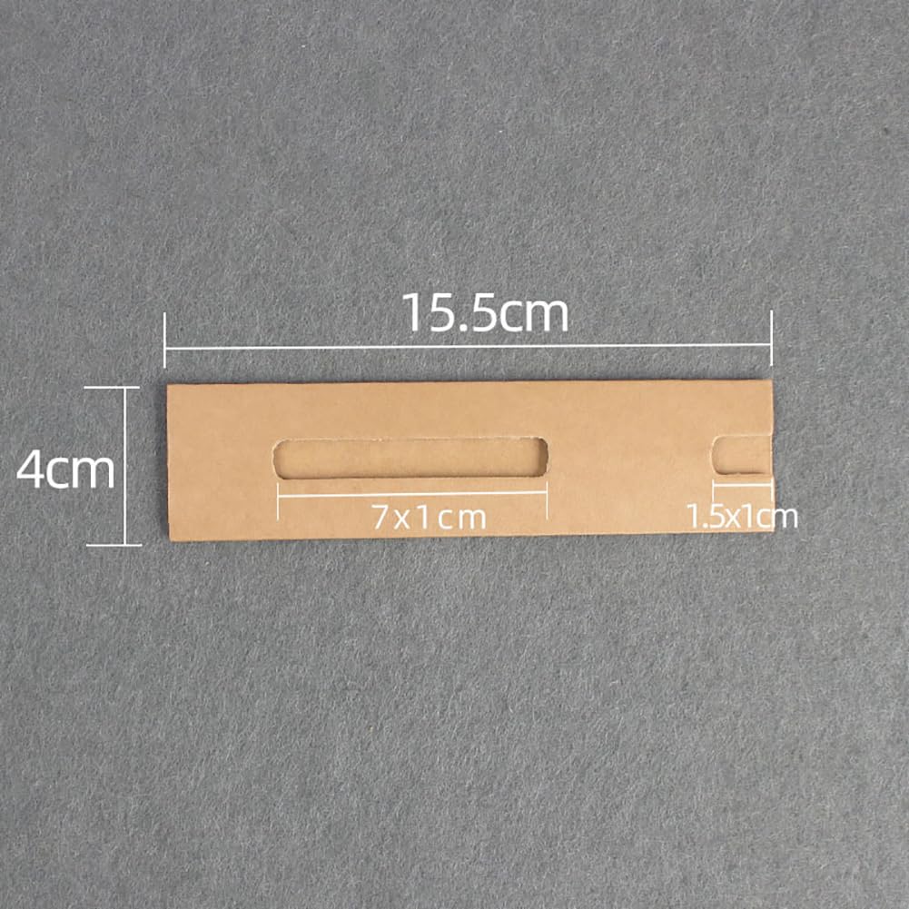 JIHUOO 30 Pcs Kraft Paper Pen Sleeves Holder Single Pen Pouch Case Ballpoint Pen Pocket Protector Pen Packaging Bags with Window Brown - Image 2