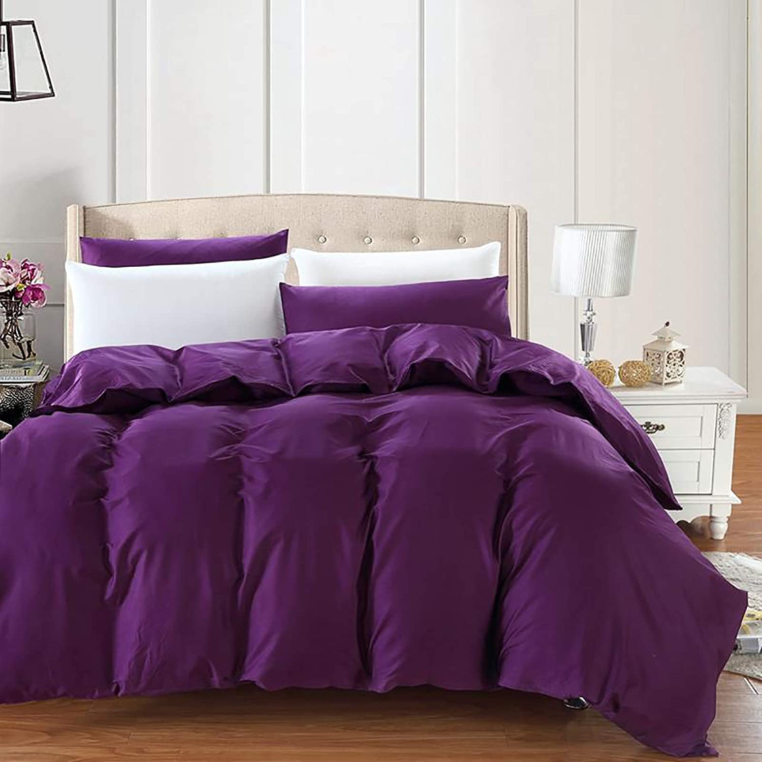 MGEMJMJ Egyptian Cotton Duvet Cover,Solid Color Luxury Skin-friendly Comforter Cover,Sateen Weave Silky Soft Breathable Quilt Cover(Size:200x230cm(79x91inch),Color:C)