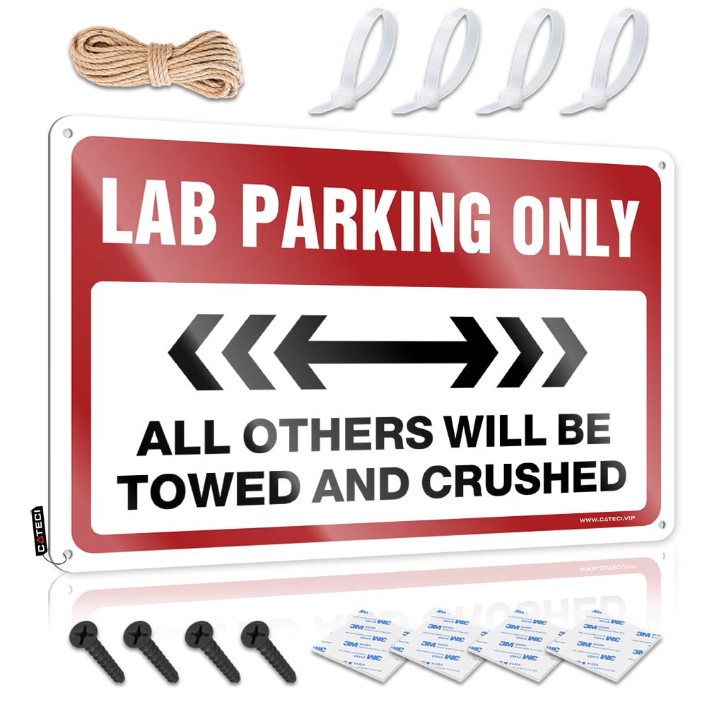 Fzfn Colour Backyard Accessories, Matal Sign Slow Accessories Lab Parking Only | Rustic Grunge Wall Art(30X40cm)