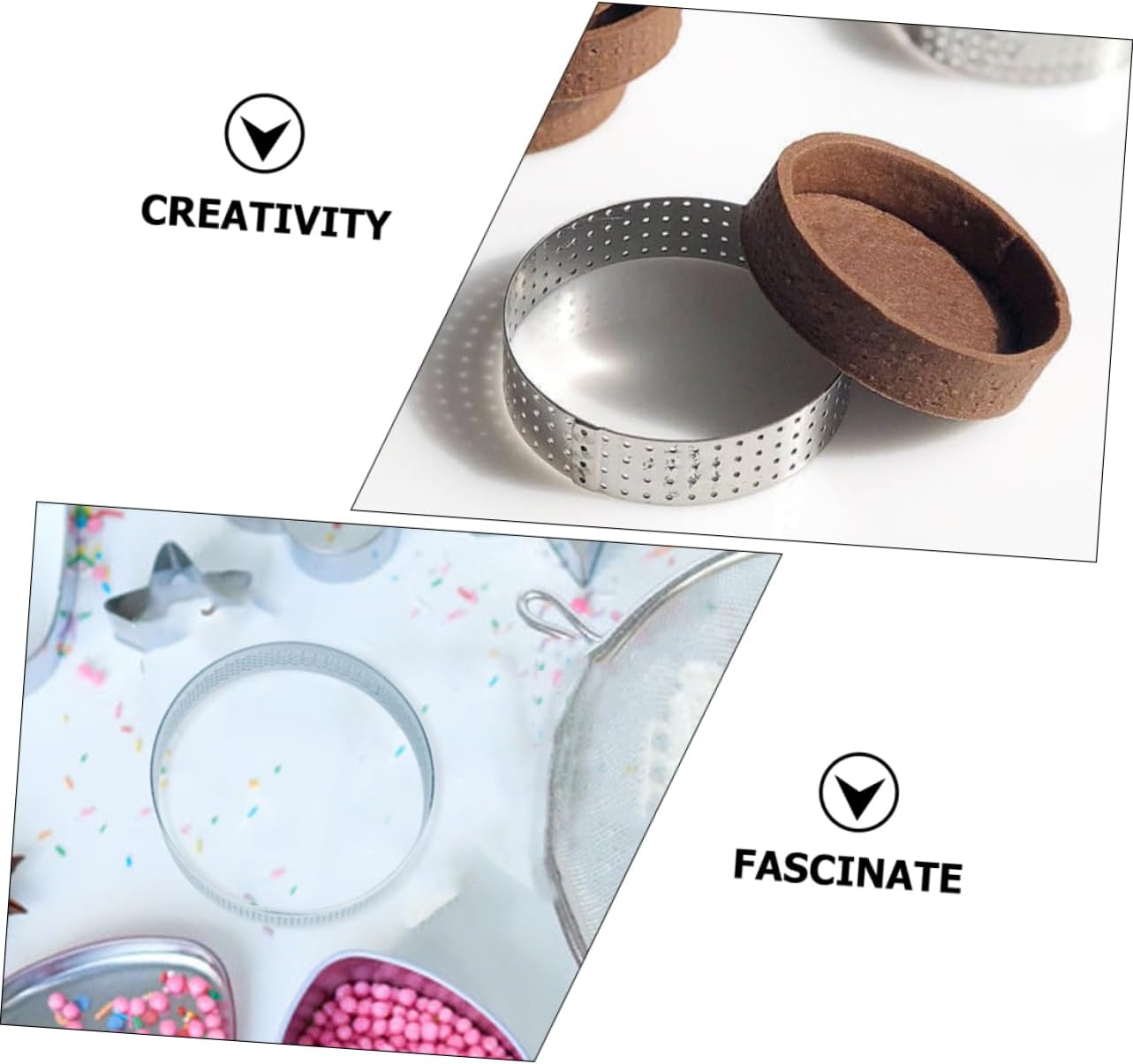 ABOOFAN 10pcs Round Tart Metal Mousse Circle Baking Gadgets for Cakes and Desserts