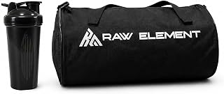 Gym Duffle Bag with Protein Shaker | Waterproof Travel Sports Bag | Lightweight Fitness Bag for Men & Women | Gym Accessories Combo (Black) (All Black)