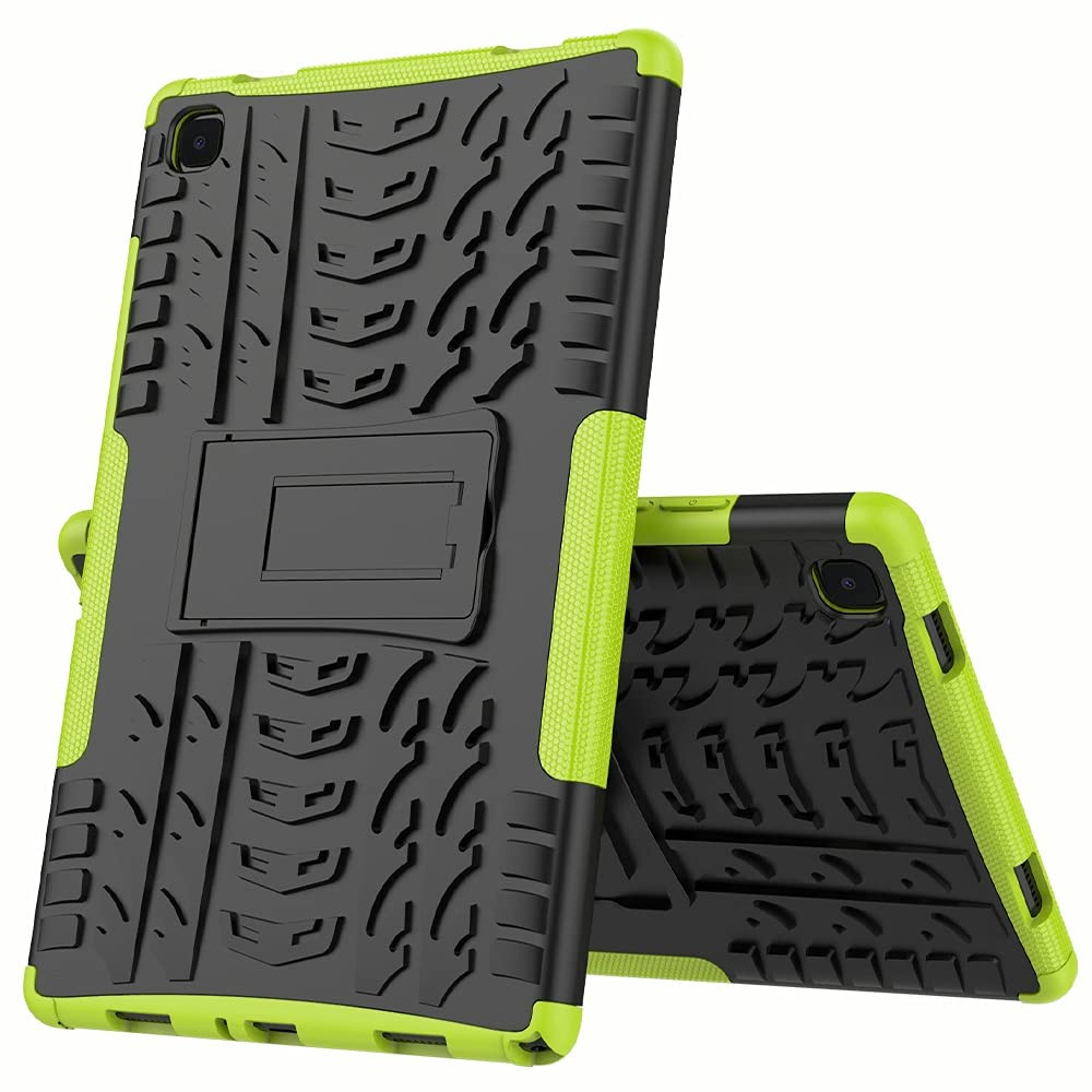 Protective Tablet PC Cover Case Tablet Cover for Samsung Galaxy Tab A7 10.4 T500/T507/T505 Tire Texture Shockproof TPU+PC Protective Case with Folding Handle Stand (Color : Green)