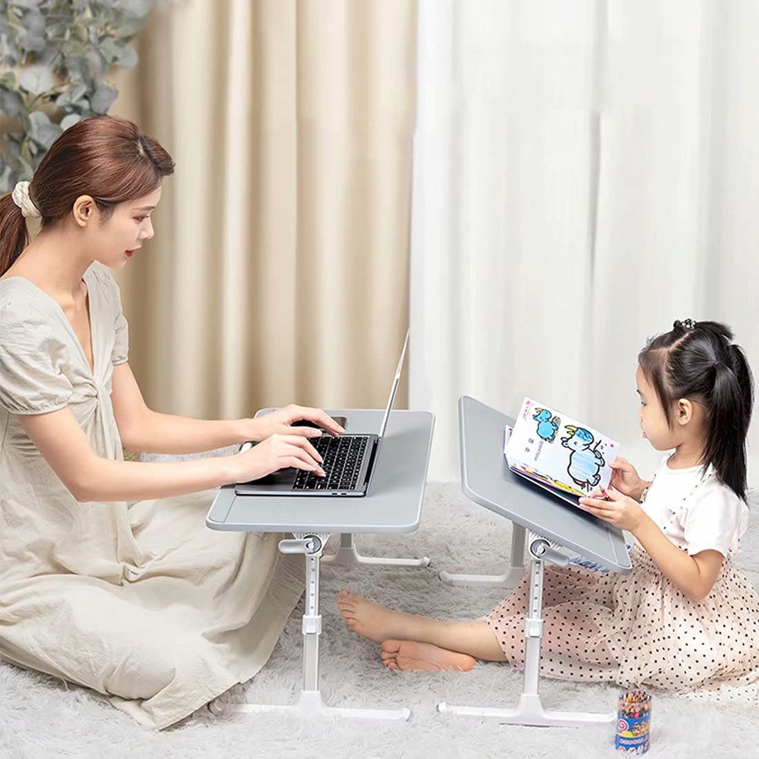 Stolik kawowy Pc Łóżko z wentylatorem, składany stolik na laptopa przenośne biurko sofa stolik kawowy z PVC skóra miękka wygodna poduszka na łóżko sofa podłoga
