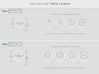 Vista 3 de Ivilon Drapery Eyelet Curtain Rings - 1.7" Ring Loop for Hook Pins, Set of 14 - Warm Gold Oro cálido