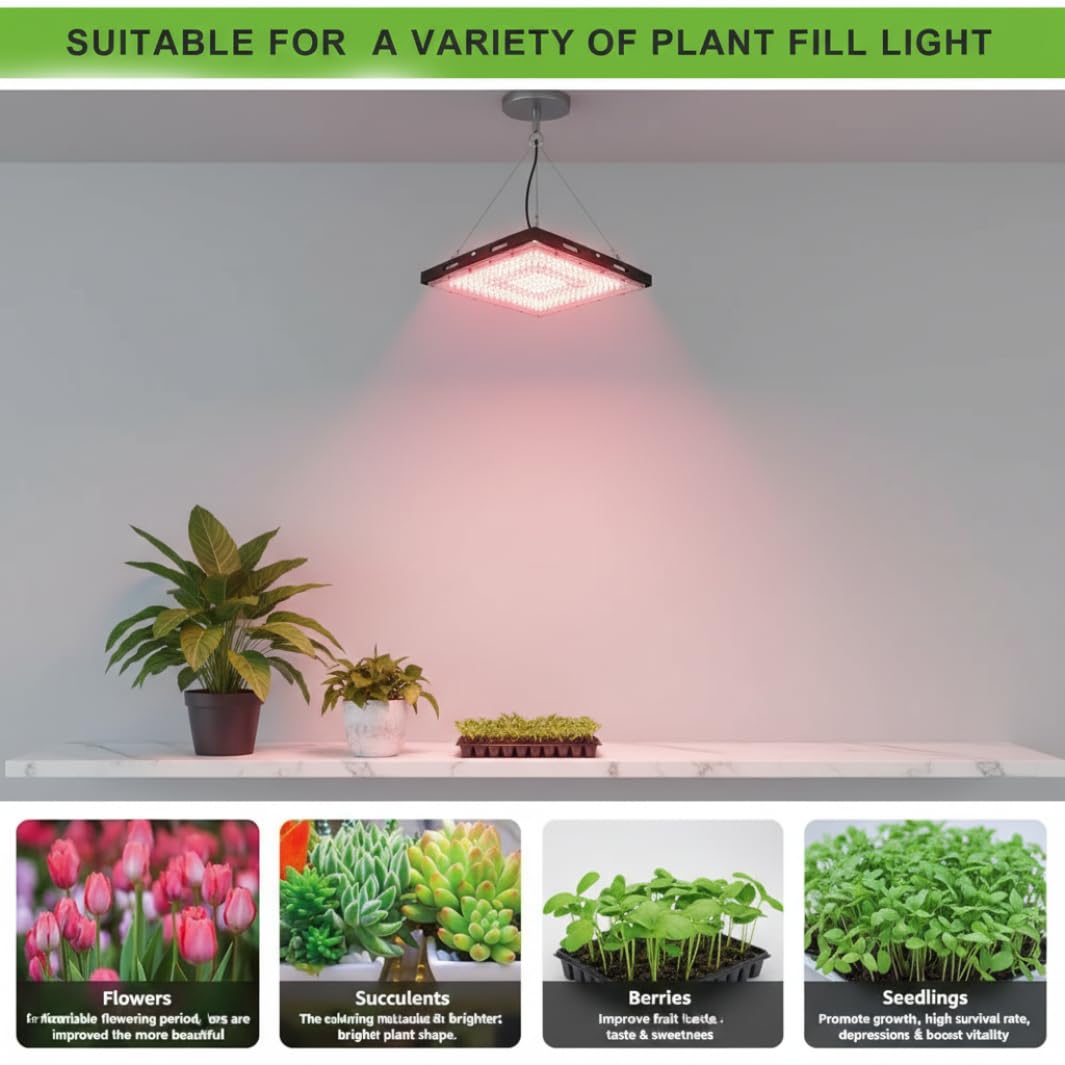 Lampe Horticole, 400 W LED à spectre complet élèvent la lumière, lampe de culture de plantes à intensité variable et couleur réglable, lumière plante d'intérieur semblable au soleil pour plant
