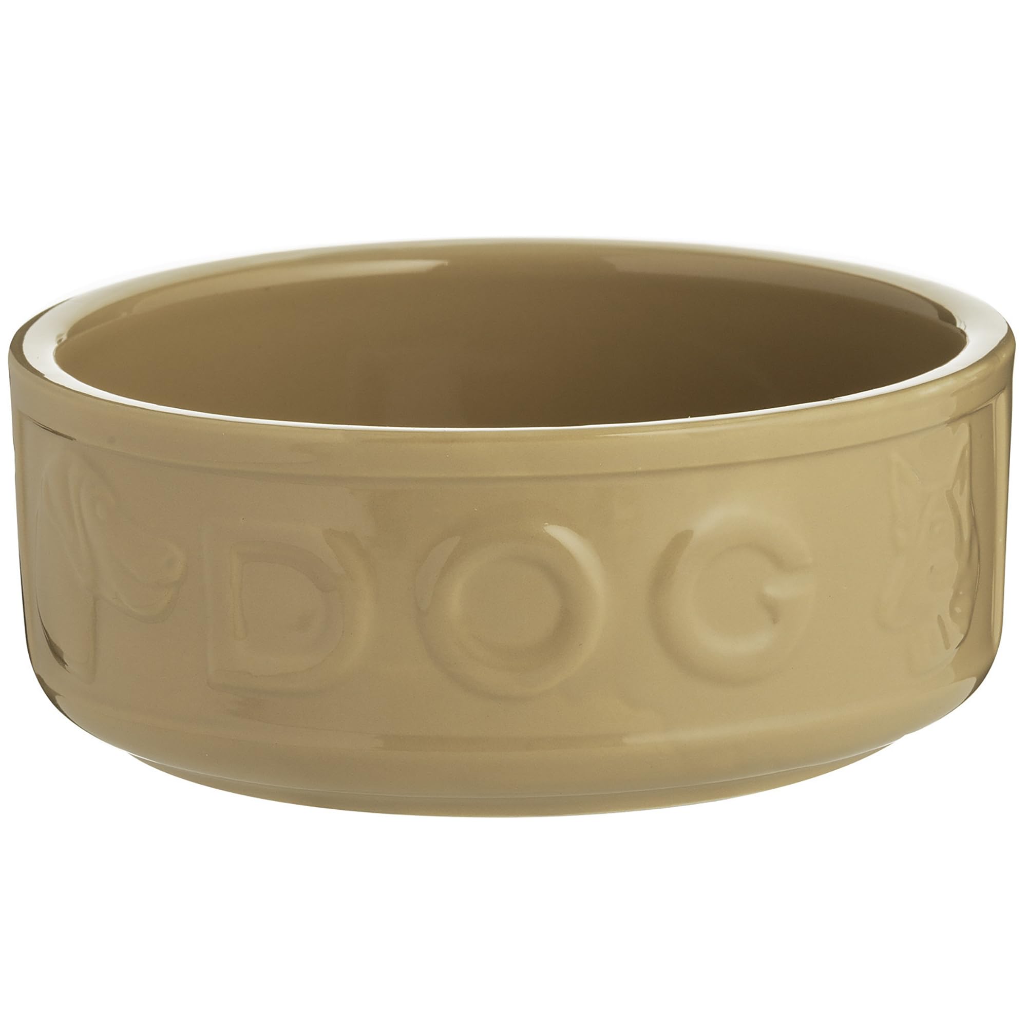 Cane Dog Bowl - 7", 40.6oz - Tan, Food-Water Dish, Durable Ceramic Stoneware, Microwave-Dishwasher Safe, Pet Meal Feeding-Hydration