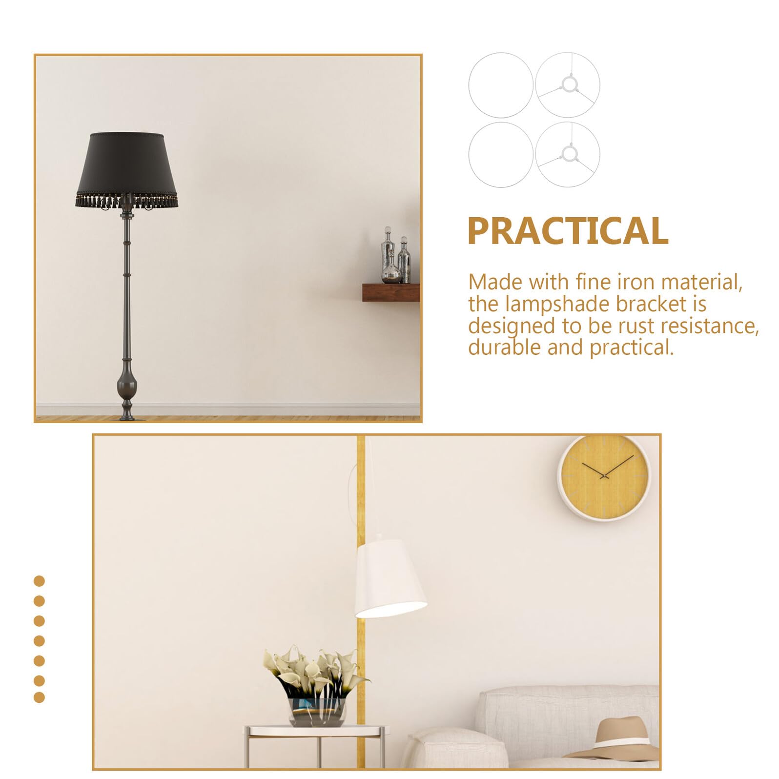 Kisangel 2 juegos Soporte de Hierro para Lámpara de Techo Resistente y Fácil de Instalar de Unidades para DIY Lámpara Colgante Accesorio Práctico para Hogar y Oficina