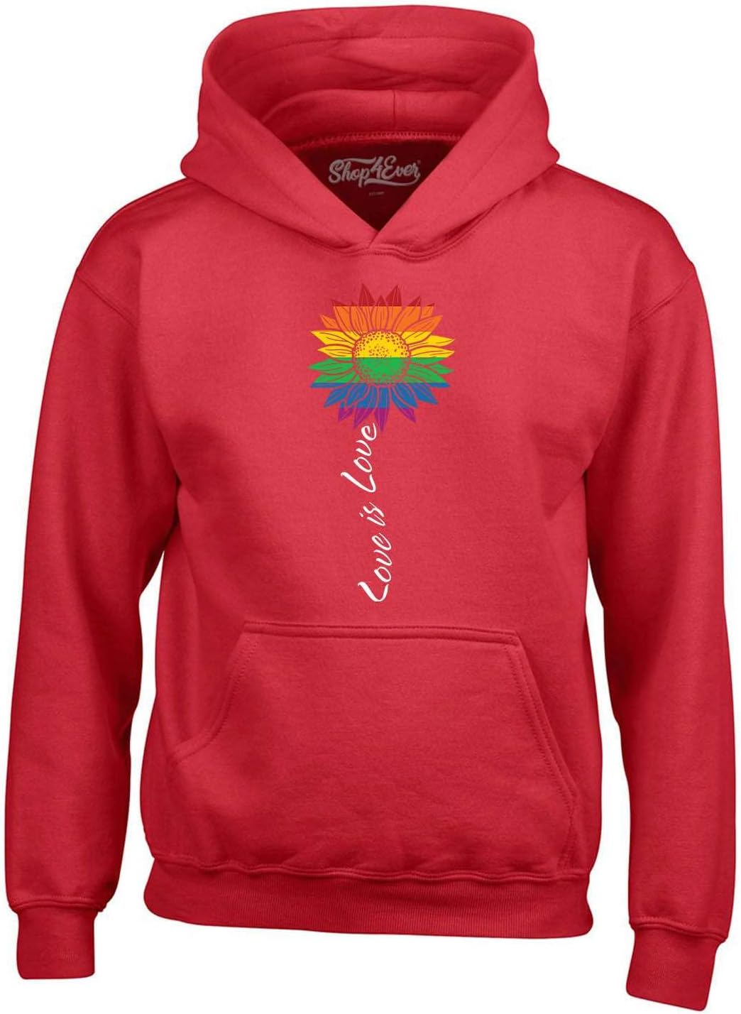 shop4ever® Love is Love Rainbow Flower Gay LGBTQ Pride Hoodie Sweatshirts
