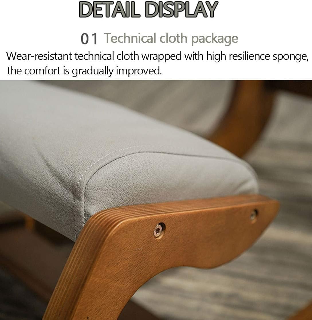Kneeling Chair for Back Pain Relief - Comfortable Wooden Rocking Stool, Excellent Posture Support, Ideal for Body Shaping and Improved Comfort at Your Desk