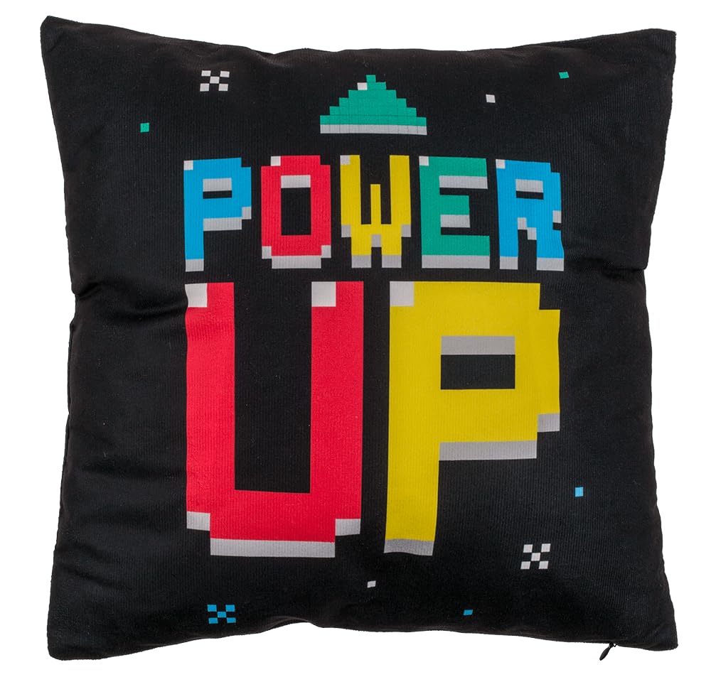 Out of the blue Cojín Reversible Power Up & Game Over, con Cremallera, Aprox. 40 x 40 cm, 100% poliéster, Peso: 250 g Aprox