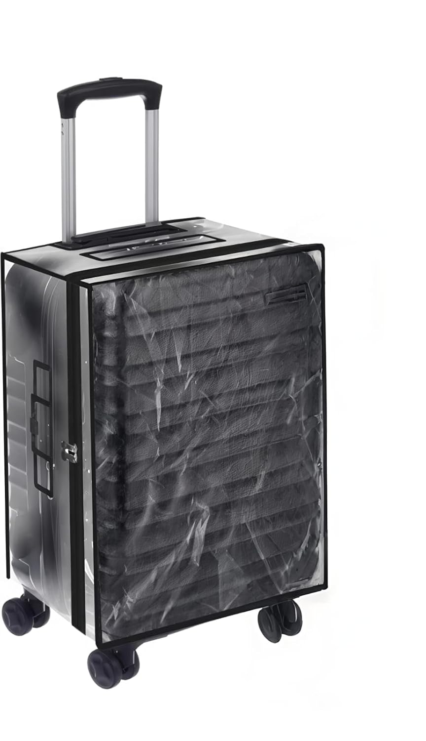 Fambal 28″ Zippered PVC Transparent Suitcase Covers Protectors, Waterproof Dustproof Trolley Luggage Suitcase Size Large Check-in Bag (Pack of 1) (68x46x33cms)