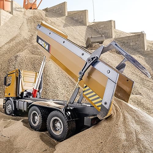 Image of RC Dump Truck Toy, 10CH Remote Control Dump Truck for Boys 4-7 8-12, Heavy Duty Metal Construction Vehicles, 20KG+ Load Capacity, Birthday Gifts Ideas for Kids Toddlers, 1 /14 Scale Toy Trucks