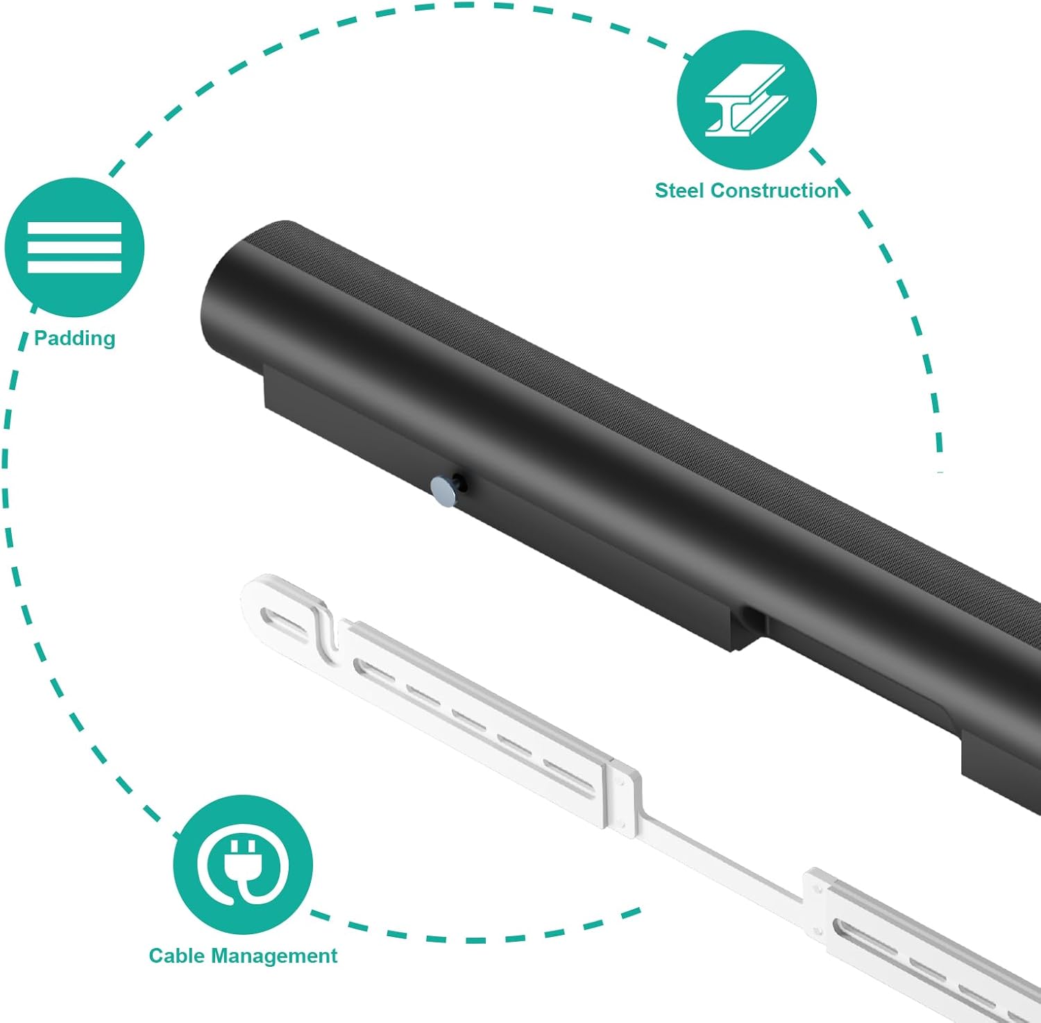 WALI Soundbar Wall Mount, Designed for Sonos Arc and Sonos Arc Ultra, Low Profile Sound Bar Mount Bracket Under TV with Hardware Kit, Easy to Install (SON003-W), White