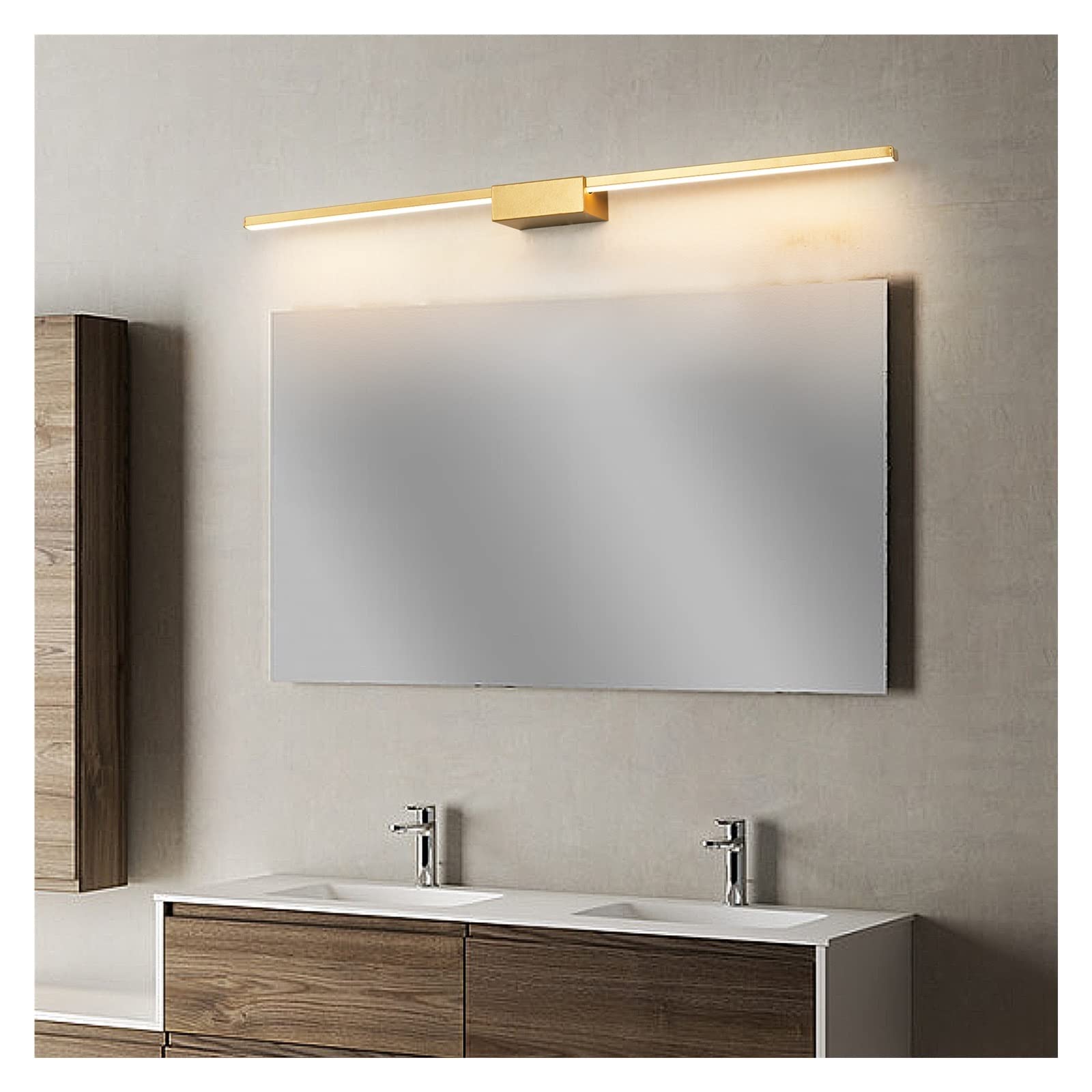 Światło obrazu z pilotem Oświetlenie lustra łazienkowego LED Nowoczesna lampa ścienna 19W-27W L70 90 110cm Oświetlenie toaletki naściennej Bezprzewodowe oświetlenie LED do malowania w pomie (Size : W