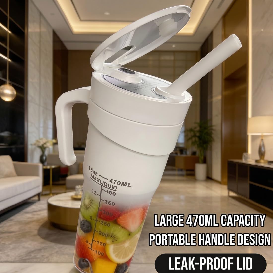 Juicer Machines, HD-09 Portable Wireless Juicer Cu, 600ml Personal Blender, 150W Smoothie Maker con ricarica USB, design compatto per viaggi, casa, ufficio, alimenti per bambini, pulizia automatica