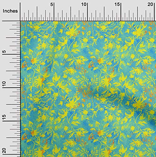 oneOone Cotton Silk Sea Green Fabric Batik Sewing Material Print Fabric By The Yard 42 Inch Wide