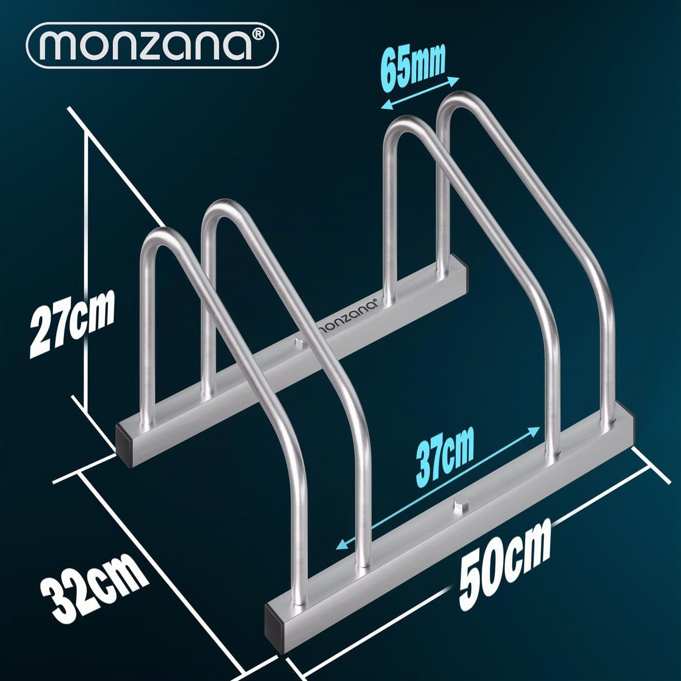 Monzana® Râtelier 2 vélos métal support de rangement pneu 65 mm max range-vélos support rangement vélo VTT enfants BMX