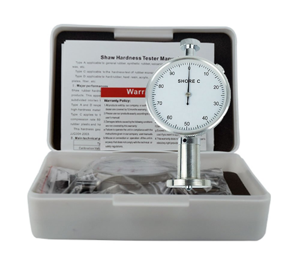 LX-C-1 Shore C Durometer Rubber Plastic Hardness Tester 0-100HC Shore Hardness Tester Handhold Rubber Shore Durometer LX-C Single Needle Color White