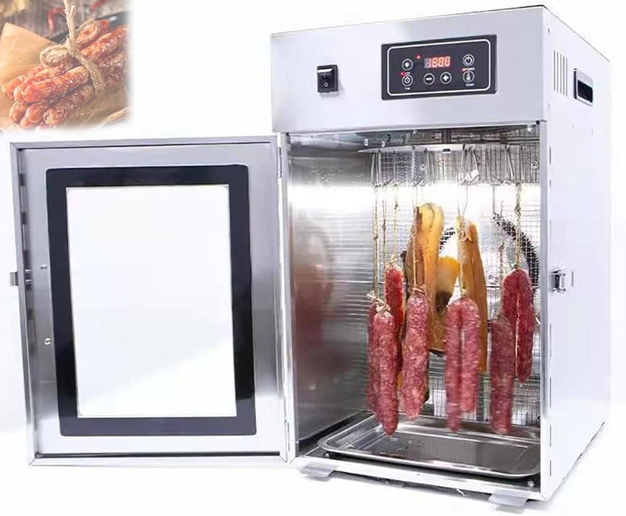 LYDZUSDP Rotary Meat Dryer,Commercial Food Dryer,LED Control Panel Home Meat Dryer,15kg 30-90? Adjustment,for Sausage,Bacon,Chicken