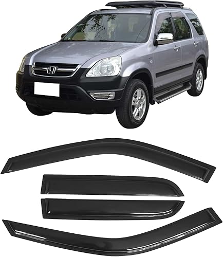 IKON MOTORSPORTS - Visera de ventana compatible con Honda CRV SUV 2002-2006, estilo delgado, acrílico, humo, lluvia, protección contra el viento,