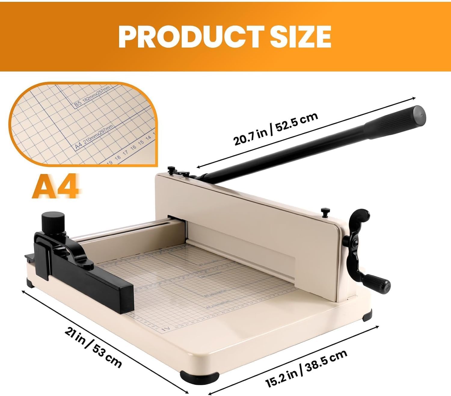 Taglierina per carta resistente, 30,5 cm, lama in acciaio da 400 fogli per scuole, artigianato e rilegatura, ampia area di taglio con base antiscivolo