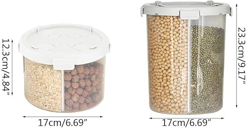 Miniatura 2 de Dispensador de cereales de cocina de plástico de 4 rejillas, harina, grano, caja de almacenamiento de arroz, frasco de contenedor de alimentos