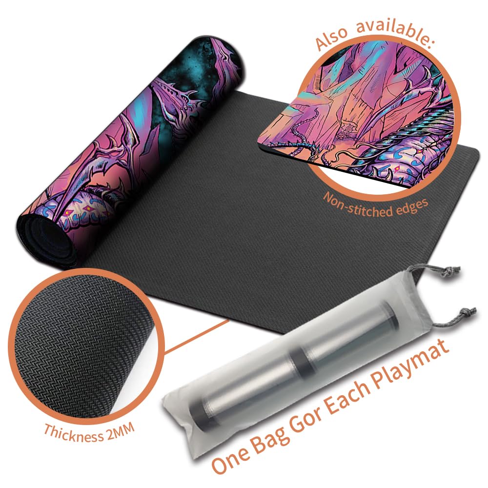 MTG Playmat Size 60 x 35 cm Free Storage Bags Non-Slip Backing Printing, MTG Tappetino da gioco ideale per Card Game Enthusiasts TCG Playmat Mouse Pad (Sliver Overlord)