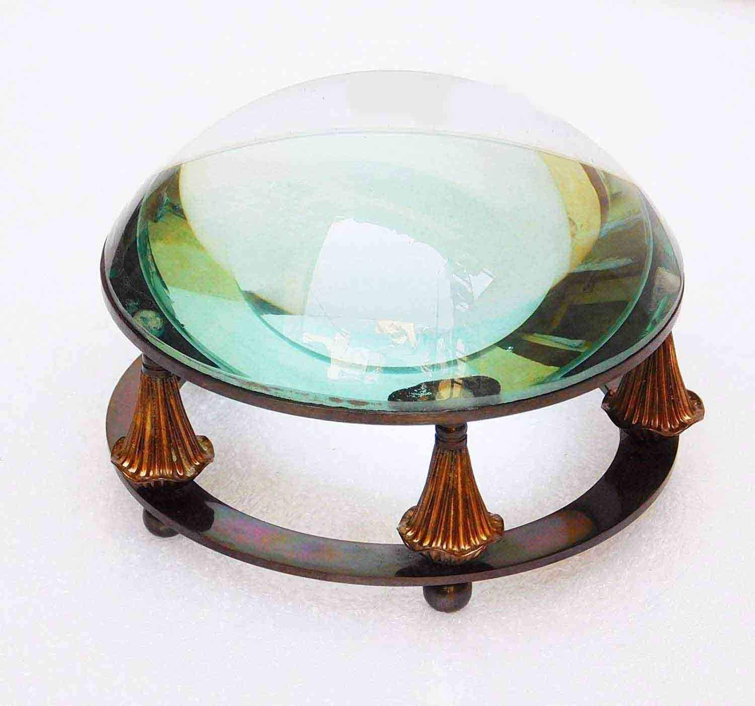 Sara Nautical Vintage Paperweight Antique Brass Magnifying Glass Desk Decor Office For Gifted