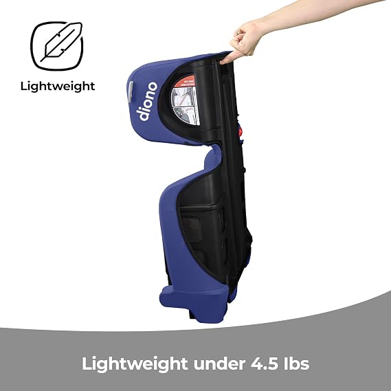 Diono Airi Lightweight High Back Booster Seat, Foldable Travel Friendly, Slim 3-Across Fit, 40100 lbs/4357 in, Frontal Impact Protection, Blue