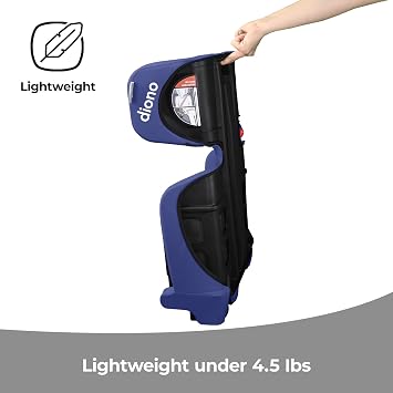 Diono Airi Lightweight High Back Booster Seat, Foldable Travel Friendly, Slim 3-Across Fit, 40100 lbs/4357 in, Frontal Impact Protection, Blue