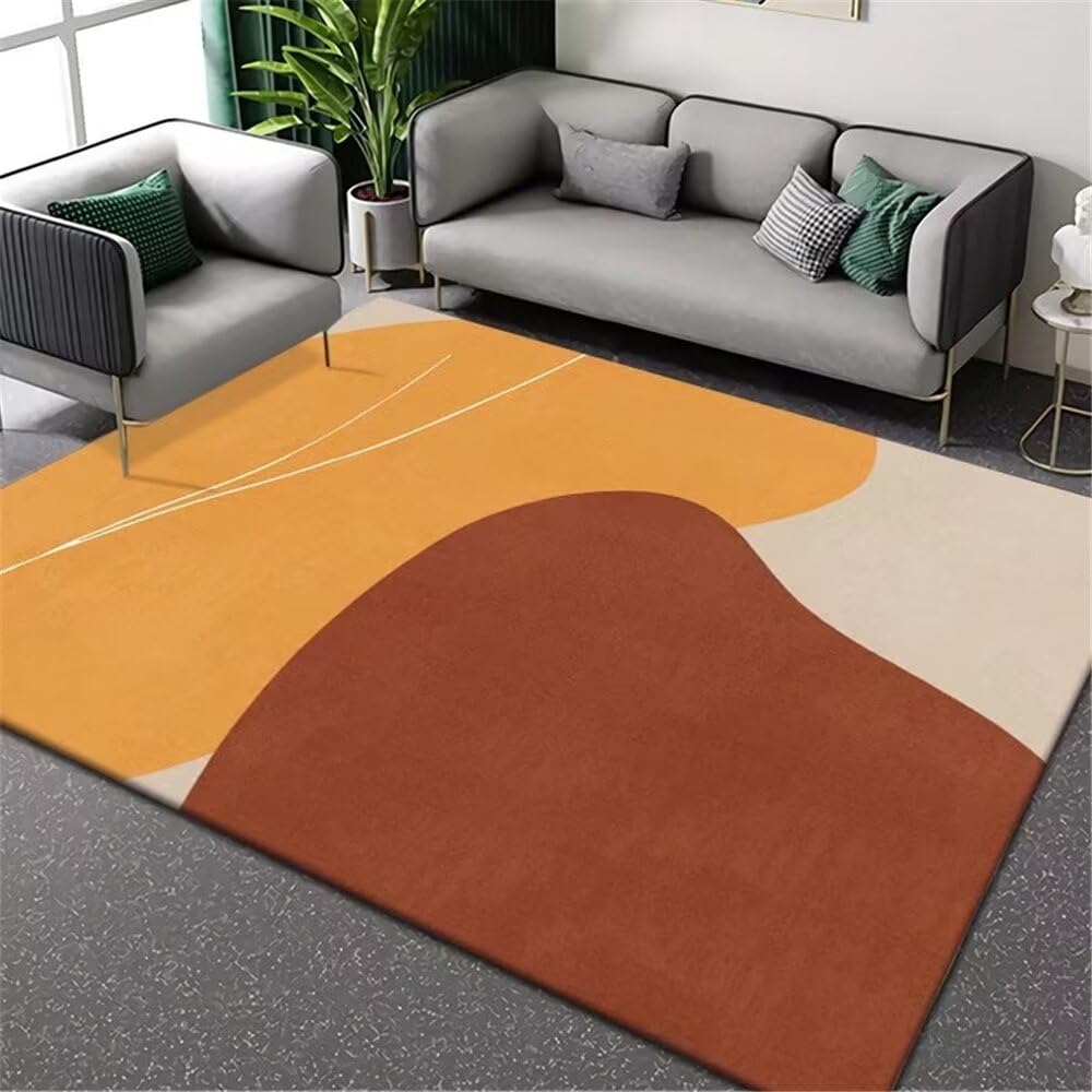 Tapis orange moderne et minimaliste 200x300cm pour salon et couloir